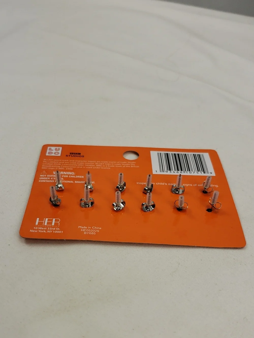 Bluey Kids Earrings Set NWT